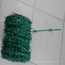 Grüner PVC-überzogener 2mm Stacheldraht